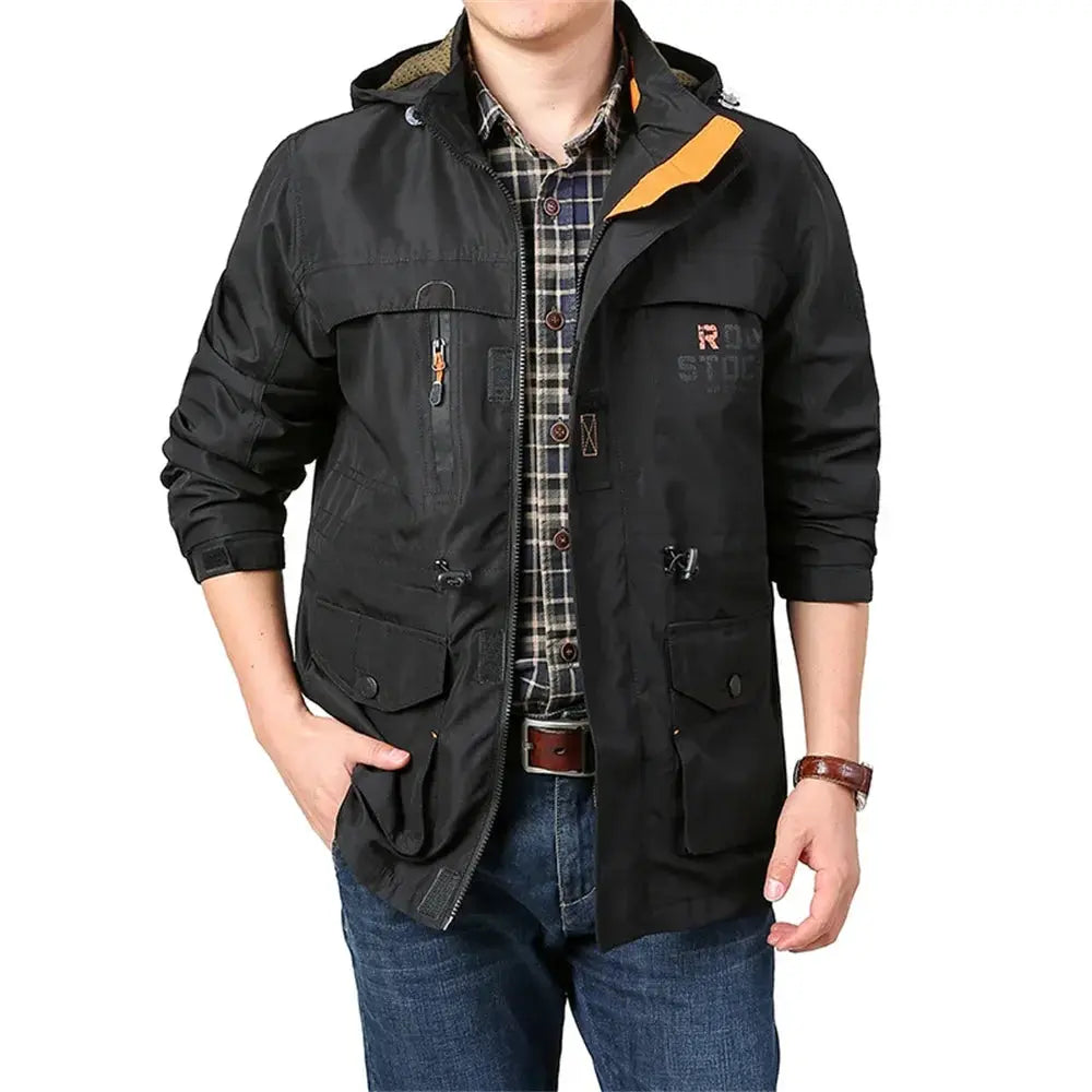 Men's Sharp Versatile Jacket showcasing the crisp turn-down collar in urban setting.