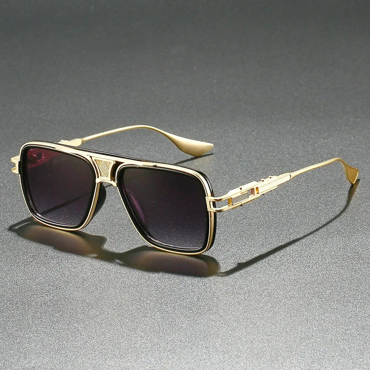 Versatile fashion accessory: Sunlit Glare sunglasses in metallic finish for urban chic look.