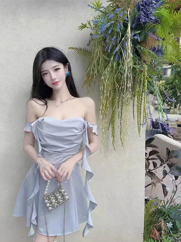 Detail of ruffled hem on Apricot Whisper dress, perfect for dancing.