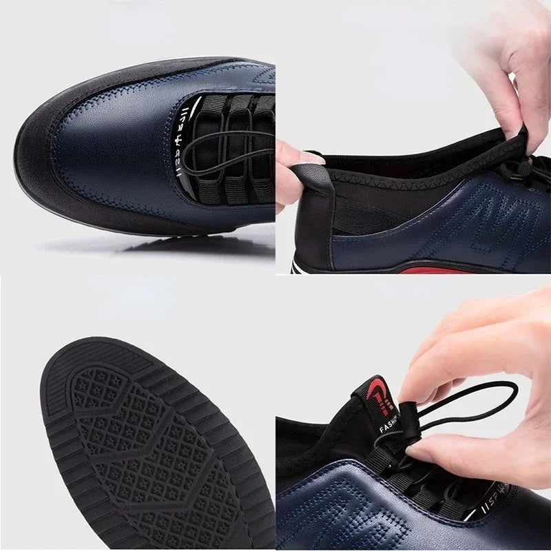 Men's soft sole sneakers in black, perfect for casual and office wear transitions.