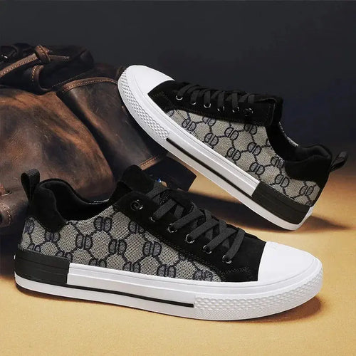 Men's canvas sneakers in mixed colors, perfect for urban casual wear.