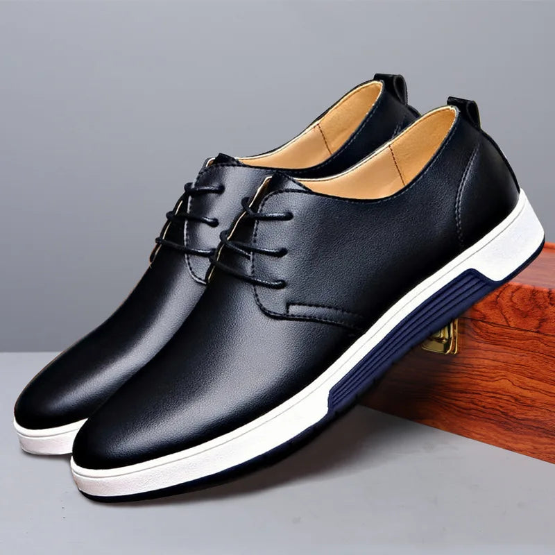 Robust rubber sole of luxury dress shoes for enduring support.