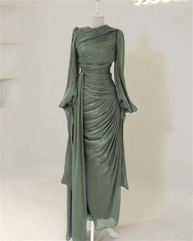 Back view of the Ethereal Silk Kaftan highlighting the graceful flow of the fabric.