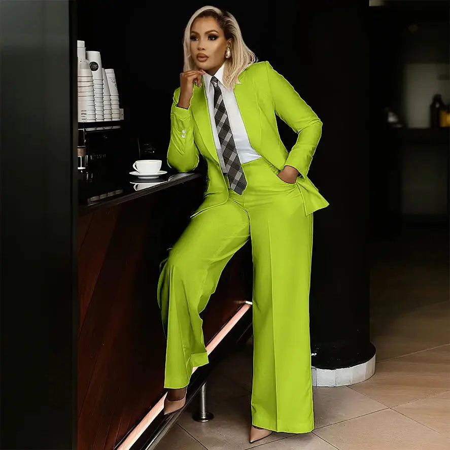 Flat lay of the white suit set highlighting its sophisticated style.