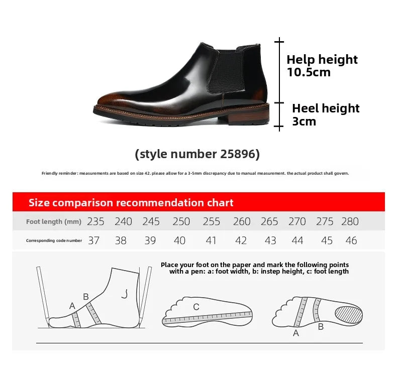 Glossy black Chelsea boots with supportive thick sole for all-day professional comfort