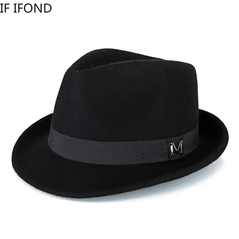 Classic black wool fedora showcasing timeless elegance and warmth for winter style.