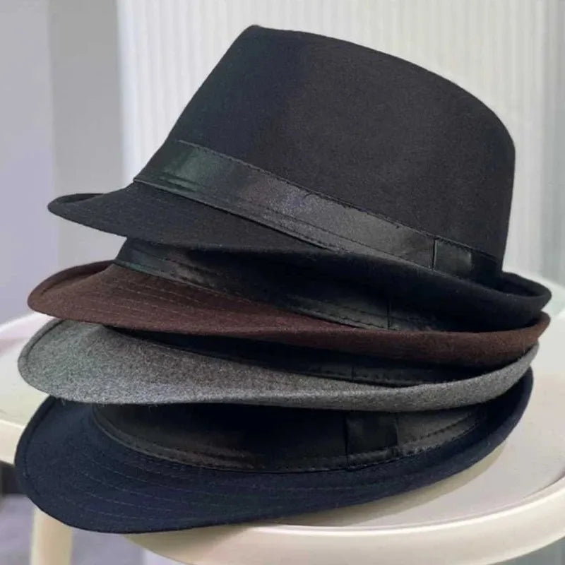 Side view of Charcoal Whispers Fedora, illustrating its flattering contour and universal fit.
