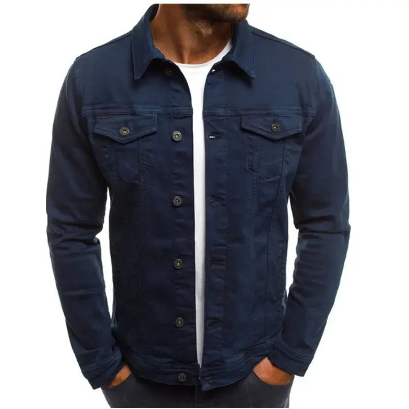 Detail of functional pockets on the Sunset Boulevard Denim Jacket, perfect for essentials.