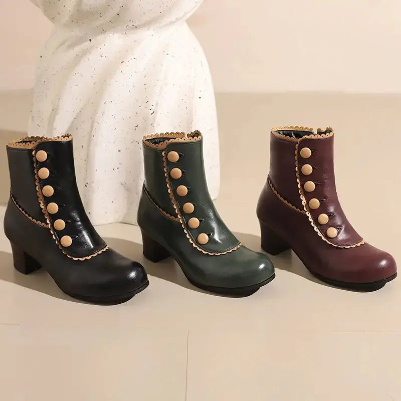 Back view of ankle boots emphasizing the zip closure and stylish silhouette.