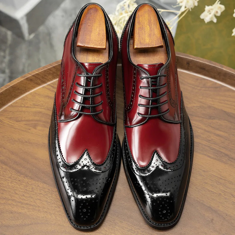Elegant gentleman's lace-up shoes in premium leather with waterproof construction for professional wear