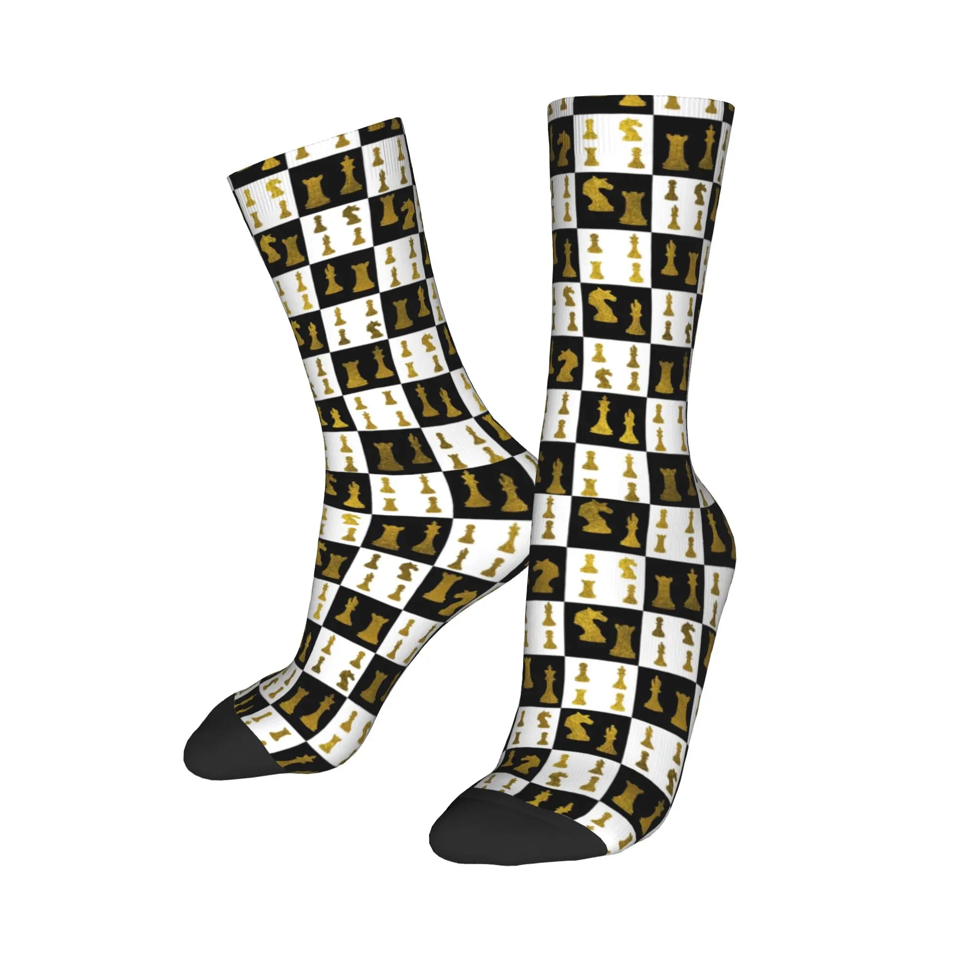 Durable chess-themed socks that combine intellect and style effortlessly.