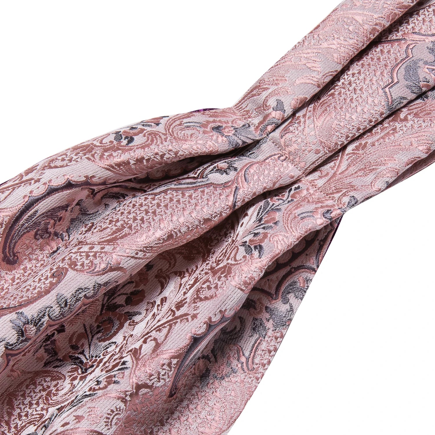 Elegant paisley silk ascot cravat measuring 126cm with matching formal accessories in gift packaging