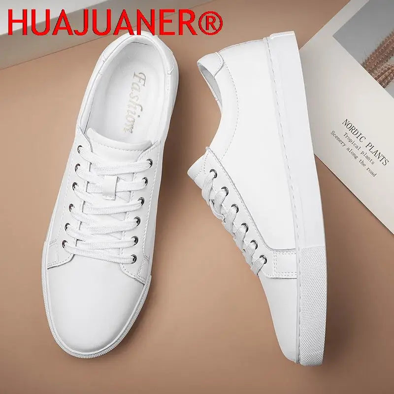 Men's versatile leather sneakers combining traditional craftsmanship with modern comfort features