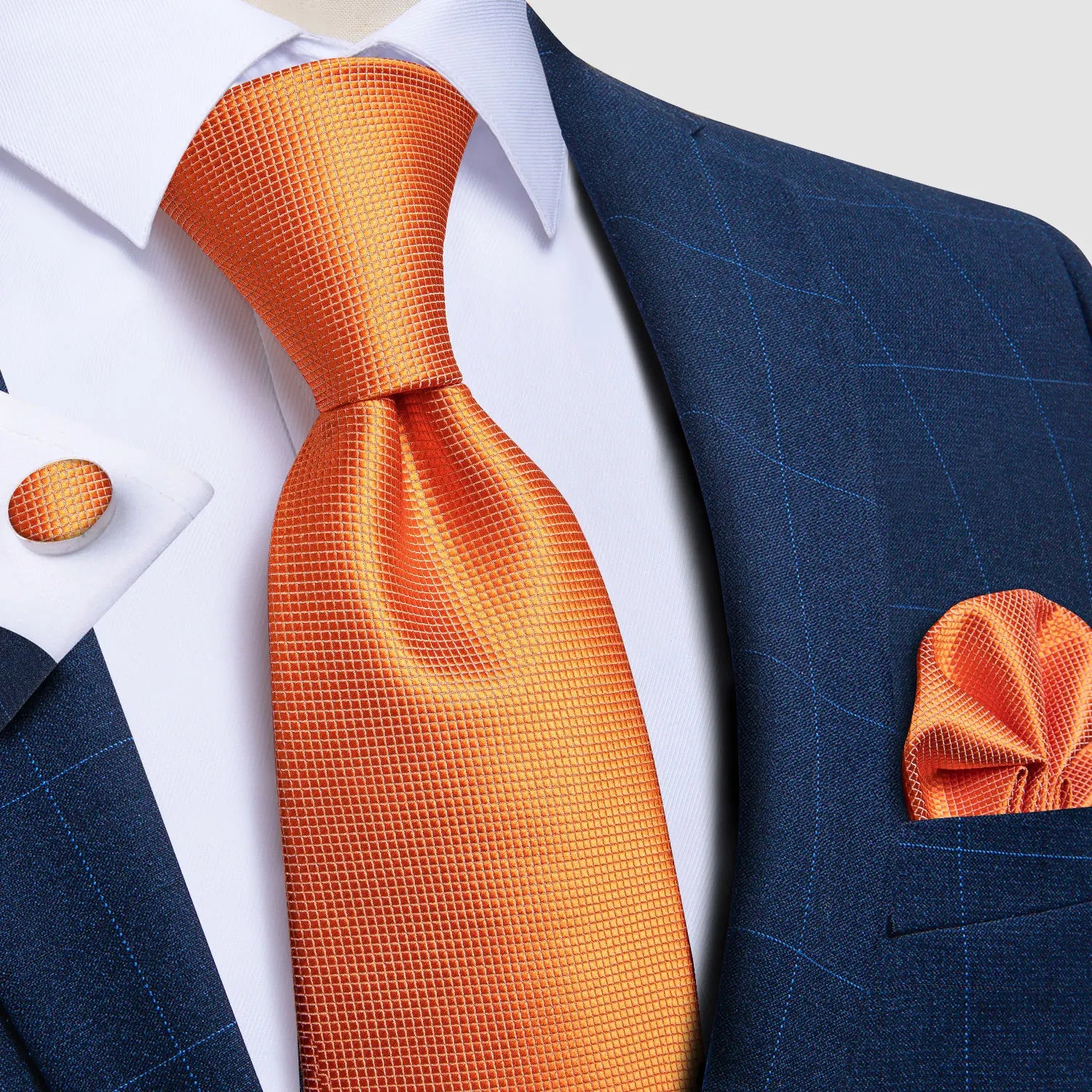 Professional necktie set featuring traditional tatting weave paisley design