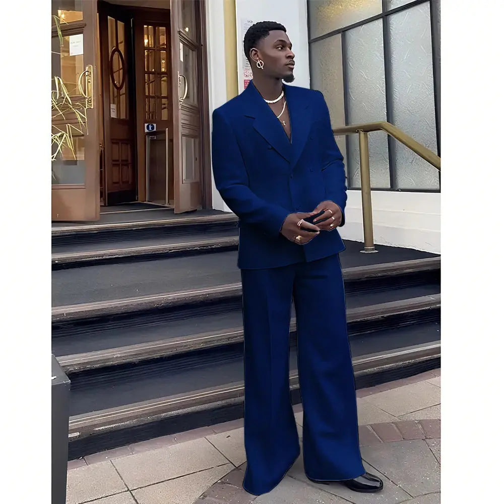 White suit with tailored pants, perfect for formal events.