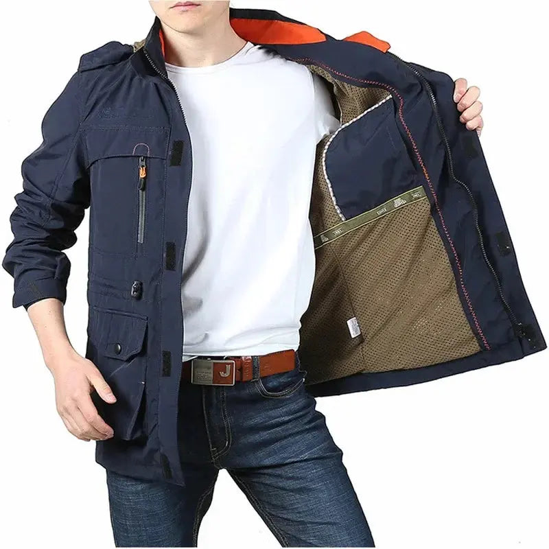 Men's Sharp Versatile Jacket in olive green, blending style with functionality.
