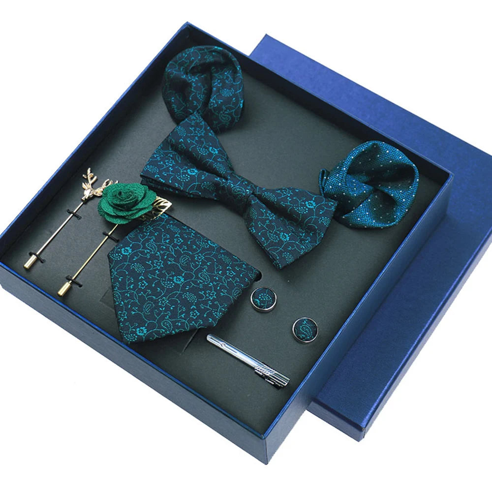 Coordinated eight-piece accessory collection for modern gentlemen