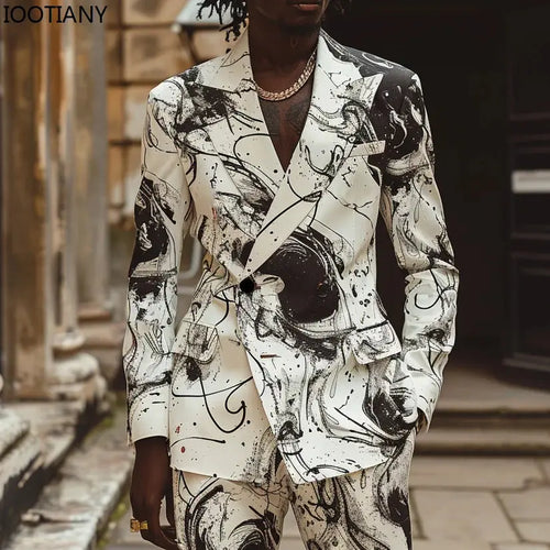Close-up of button fly pants in bold design, showcasing unique craftsmanship.