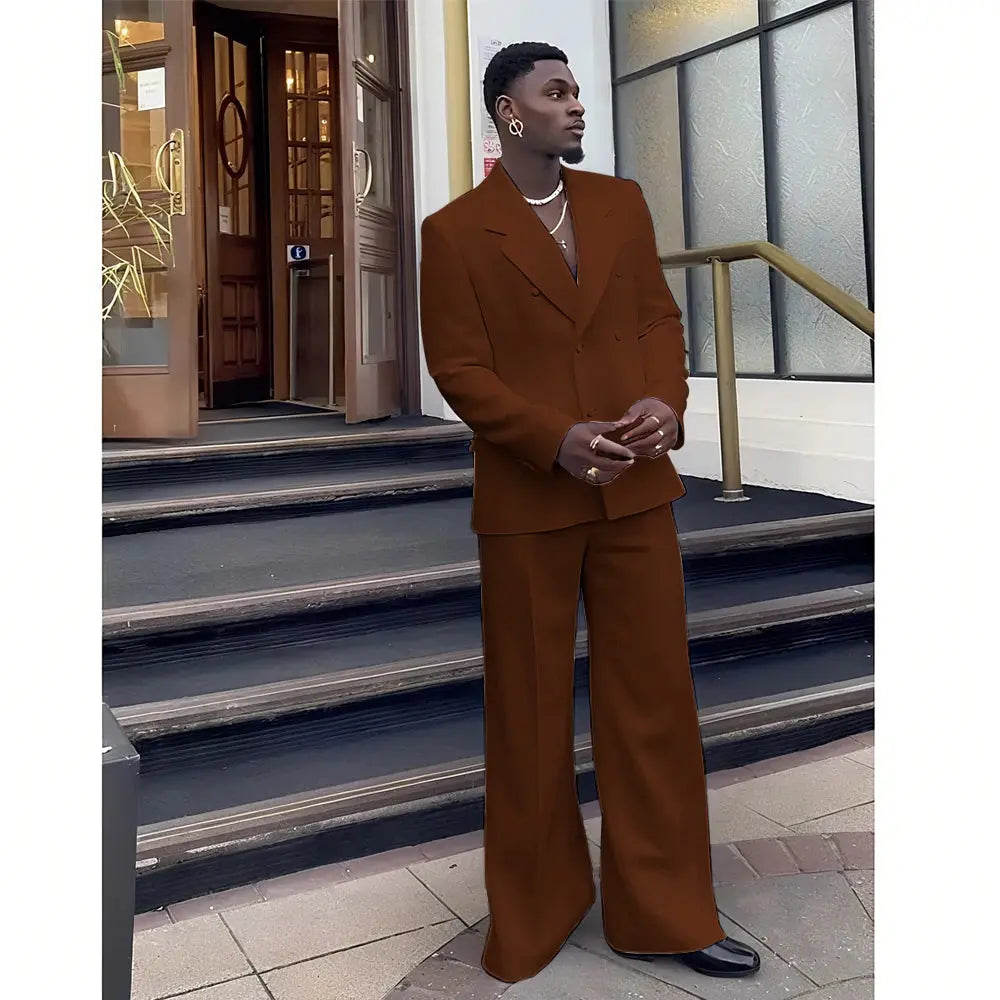 Detail of the suit's buttons, emphasizing its luxurious craftsmanship.
