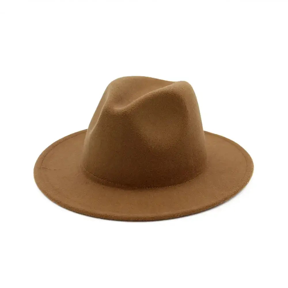 Fashionable olive green fedora with a broad brim, ideal for sun protection.