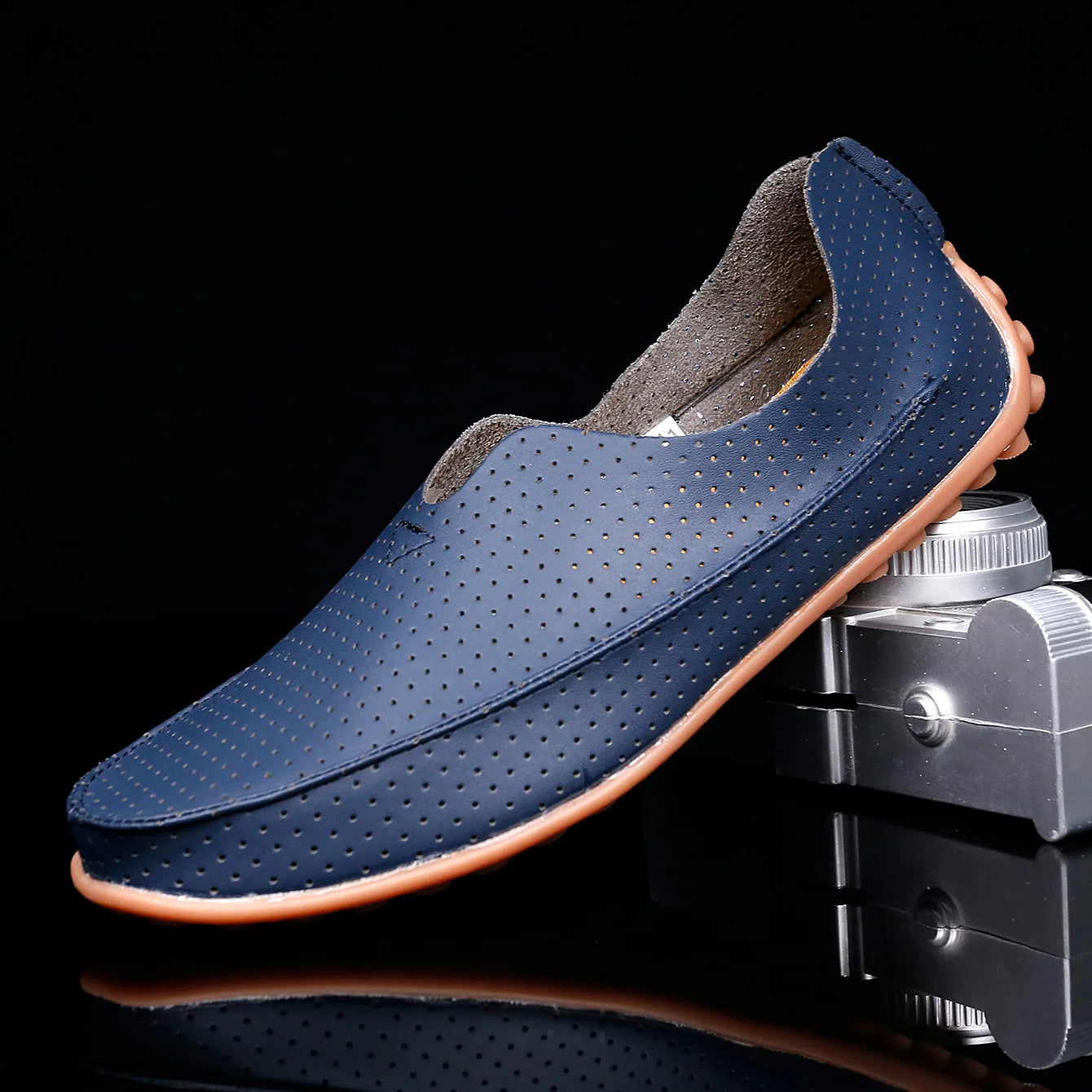 Durable summer shoes made from genuine leather, ensuring all-day comfort.