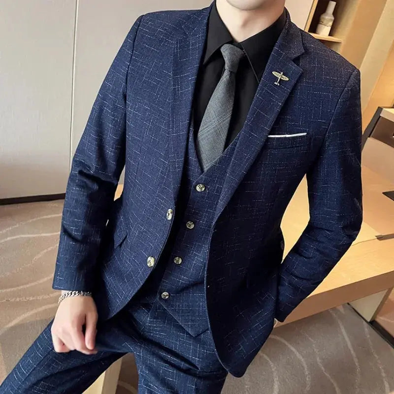 Groom in a classic wedding suit, perfectly blending tradition with contemporary style.