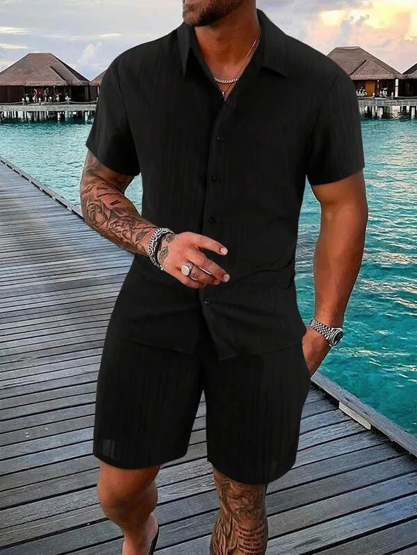 Men's Multi-Color T-Shirt & Shorts Set
