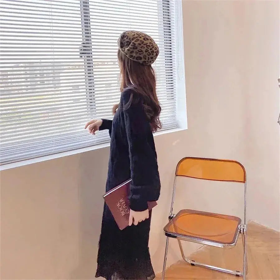 Sophisticated women's dress with full sleeves, blending style and comfort.