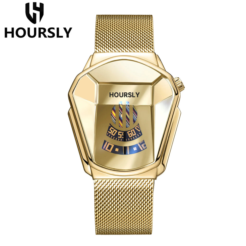 M.A.W Quartz Watch featuring a sleek irregular case shape and durable design.