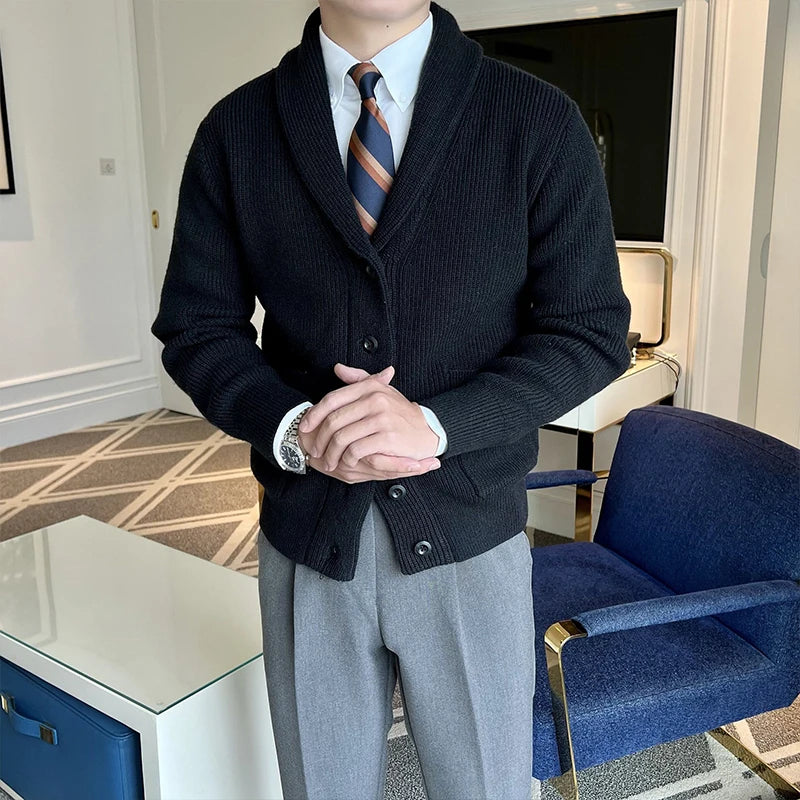 Autumn Aura Cardigan displayed in a cozy setting, perfect for transitional day-to-evening wear.