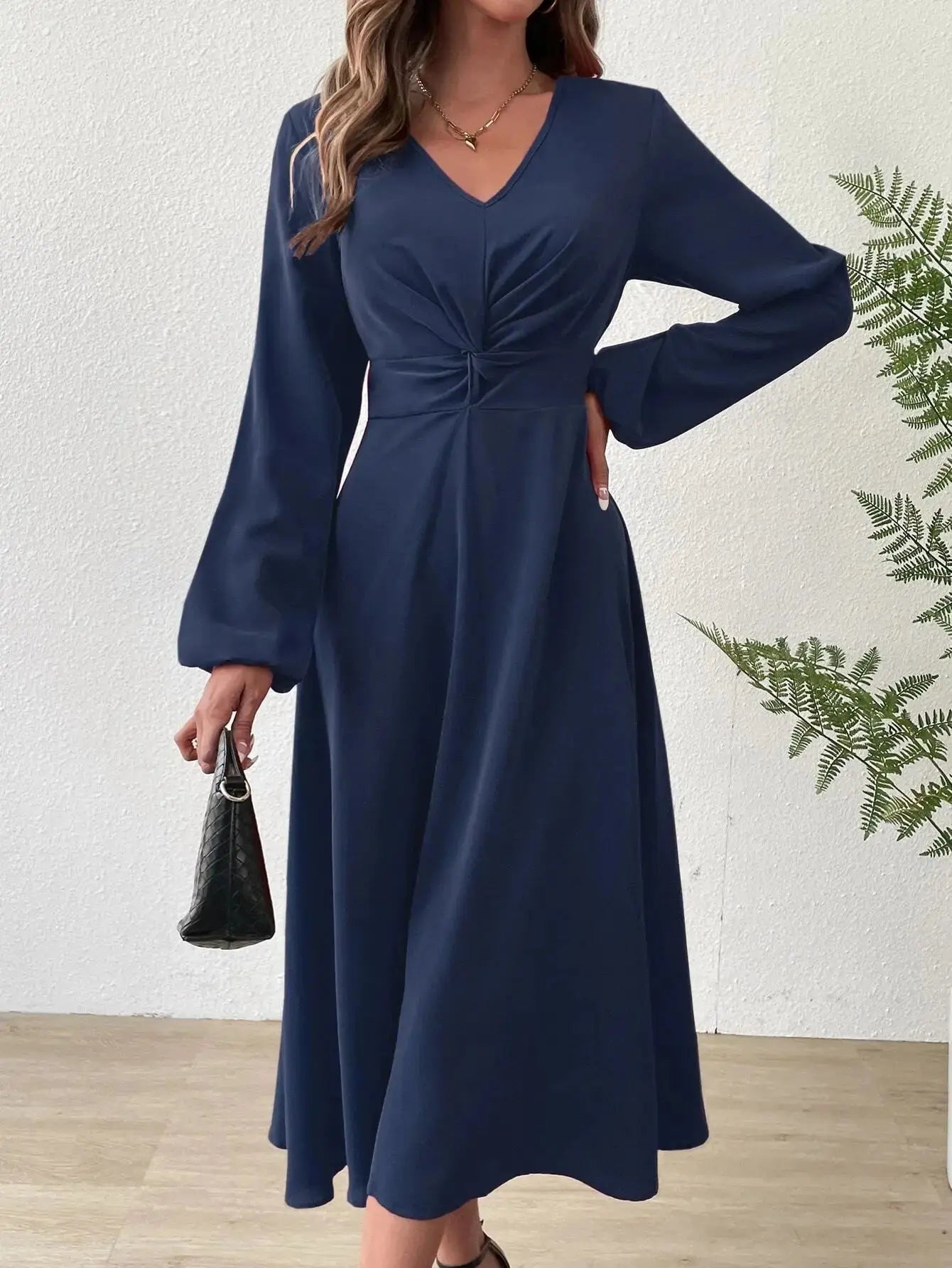 Comfortable elastane and polyester blend of the Midnight Allure dress, perfect for upscale occasions.