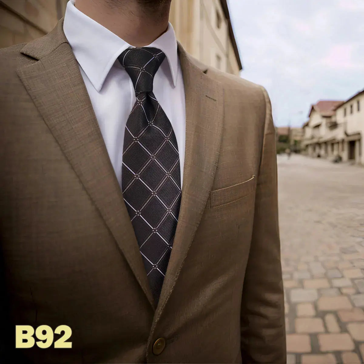 Dark green microfiber tie, combining luxury and durability for any occasion.