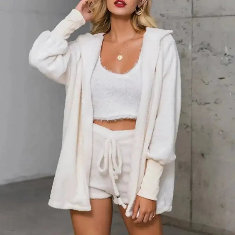 Cozy hoodie from the Winter Nights Whisper set, perfect for stylish lounging at home.
