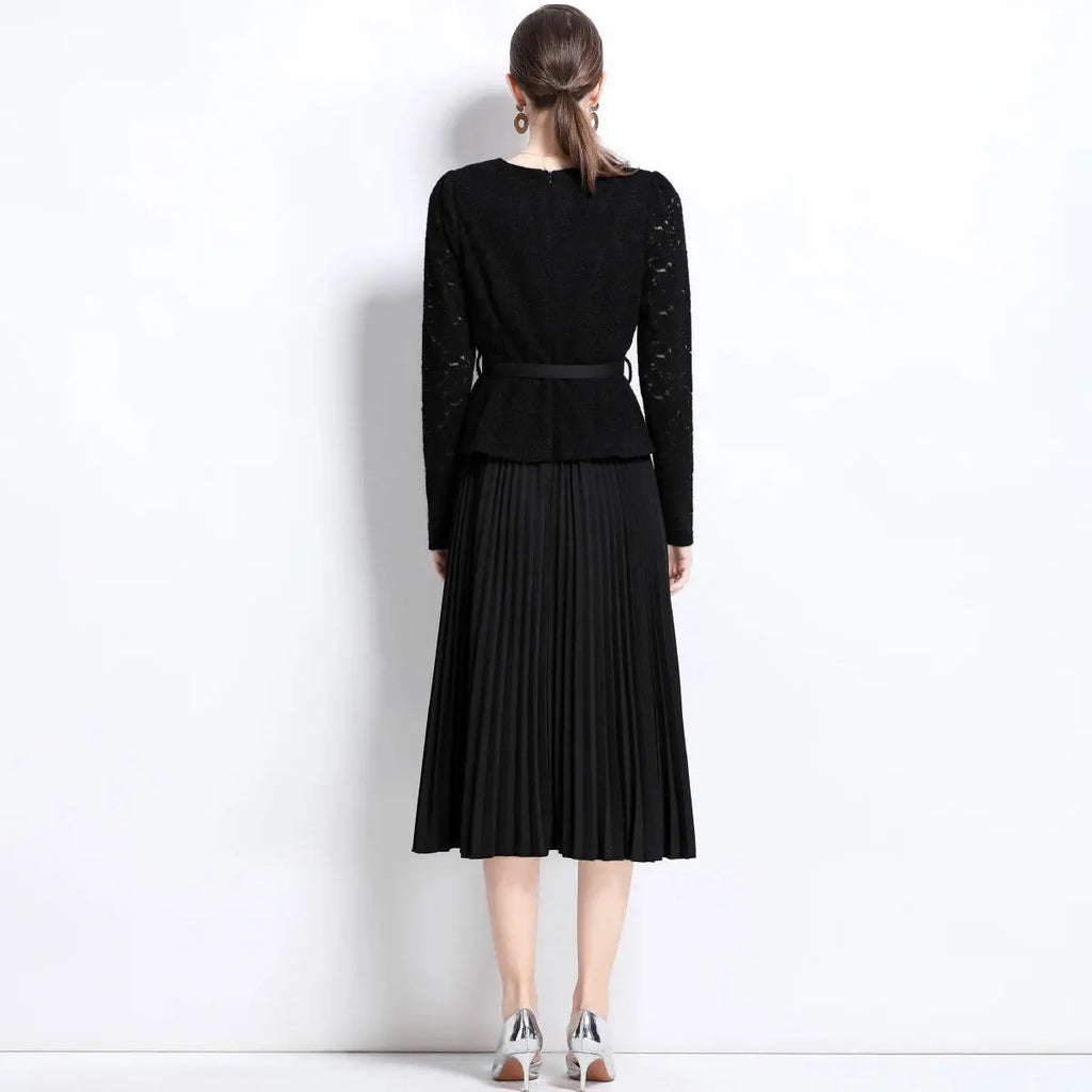 Back view of the Twilight Soiree Gown, emphasizing the fake two-piece design.