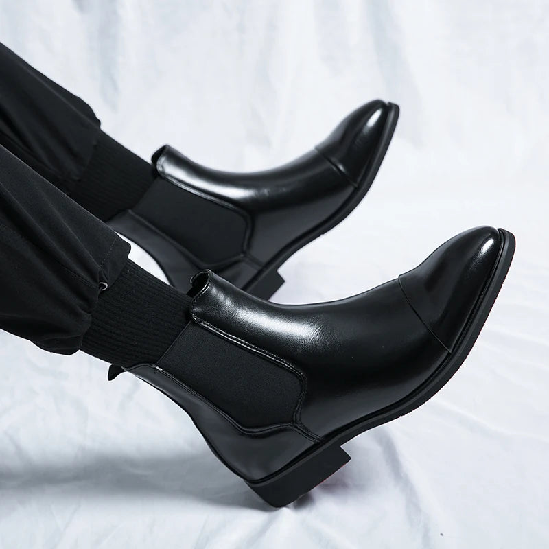 Professional footwear showing waterproof ankle boot construction details