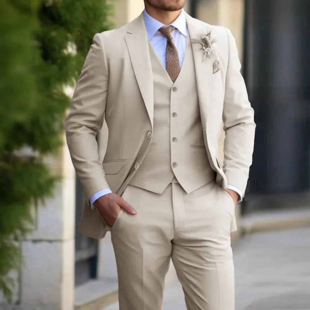 Tailored black and grey suit set showcasing a double-breasted design for a polished look.