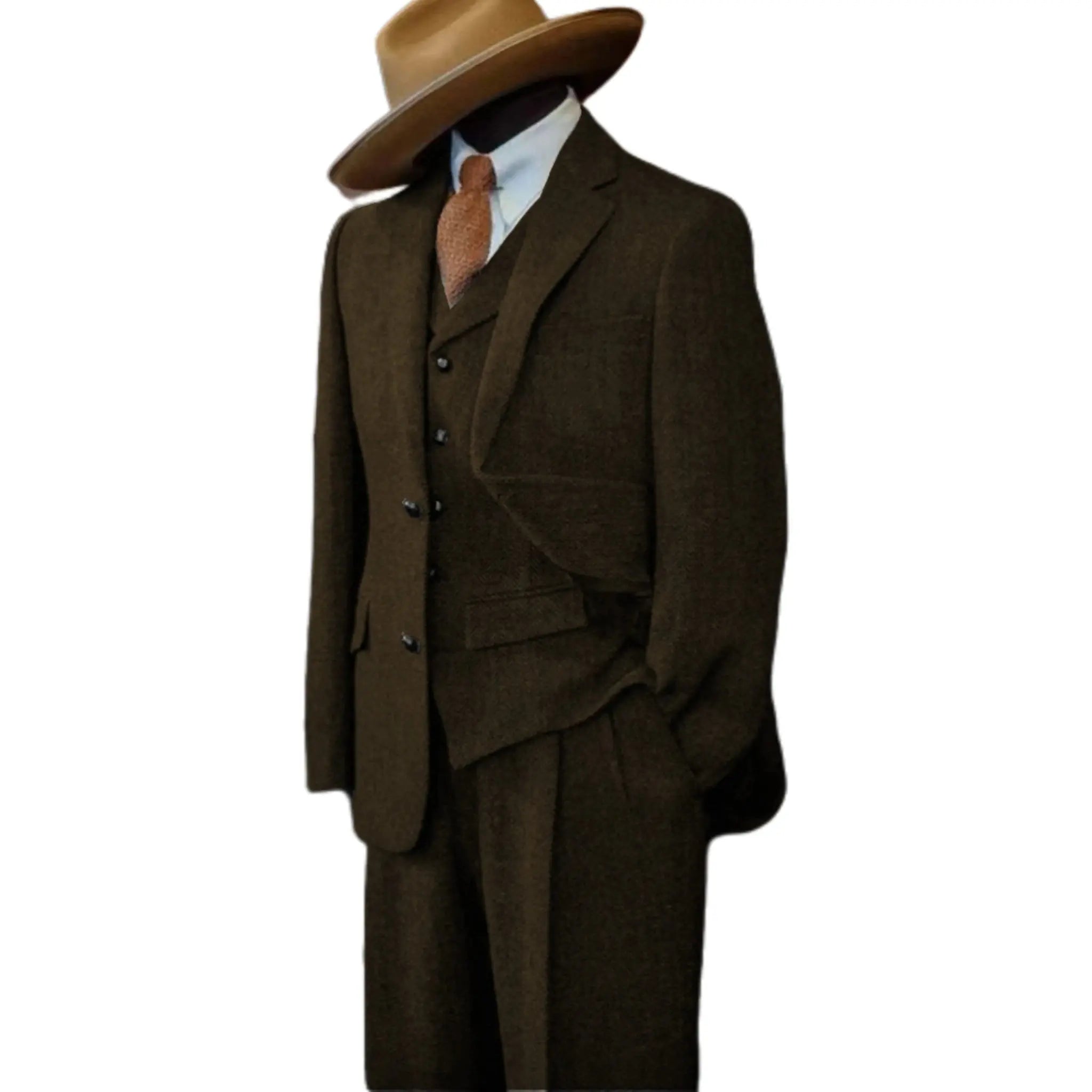 Close-up of the suit's interior lining, showcasing quality materials and design.