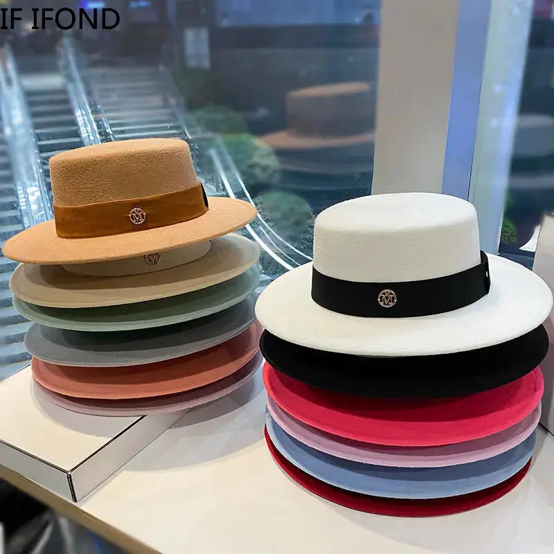 Sophisticated women's fedora featuring a tasteful ribbon band, enhancing any outfit.