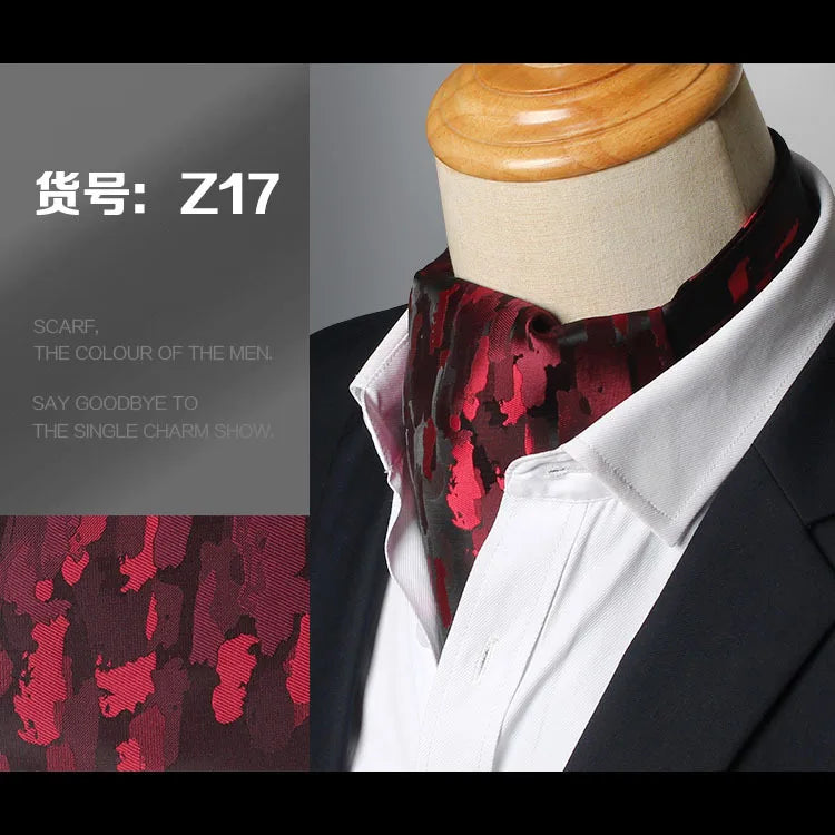 Elegant unisex ascot in polka dot pattern