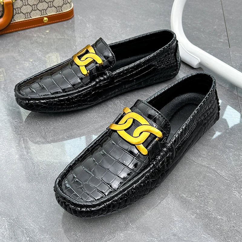Men's casual loafers in quality PU leather with reliable rubber traction outsole