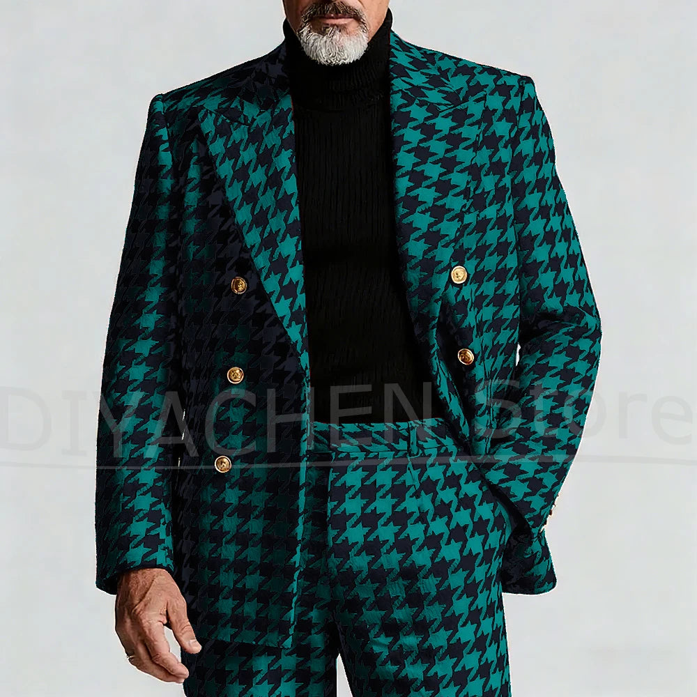 Suit displayed on a hanger, showcasing its year-round elegance and sophisticated style.