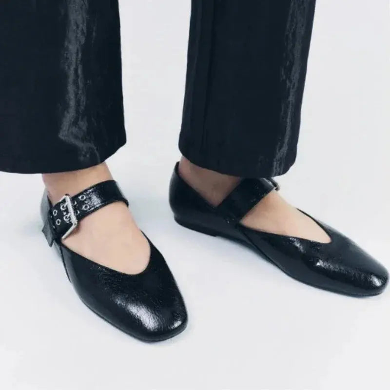 Close-up of Leopard Whisper Loafers showcasing the elegant pointed toe design.