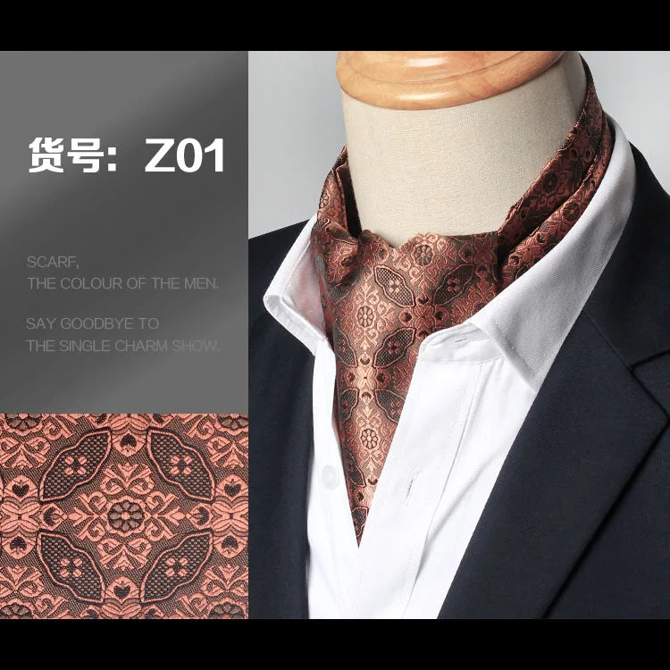 Sophisticated unisex ascot with classic dot pattern