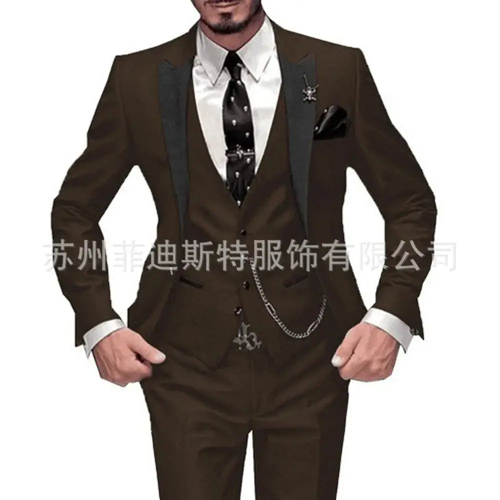 Model wearing a stylish black suit set, exuding confidence at a business meeting.