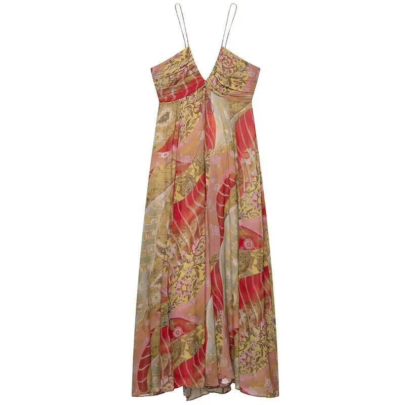 Summer Breeze Midi Dress in floral print, ideal for casual chic and cocktail occasions.