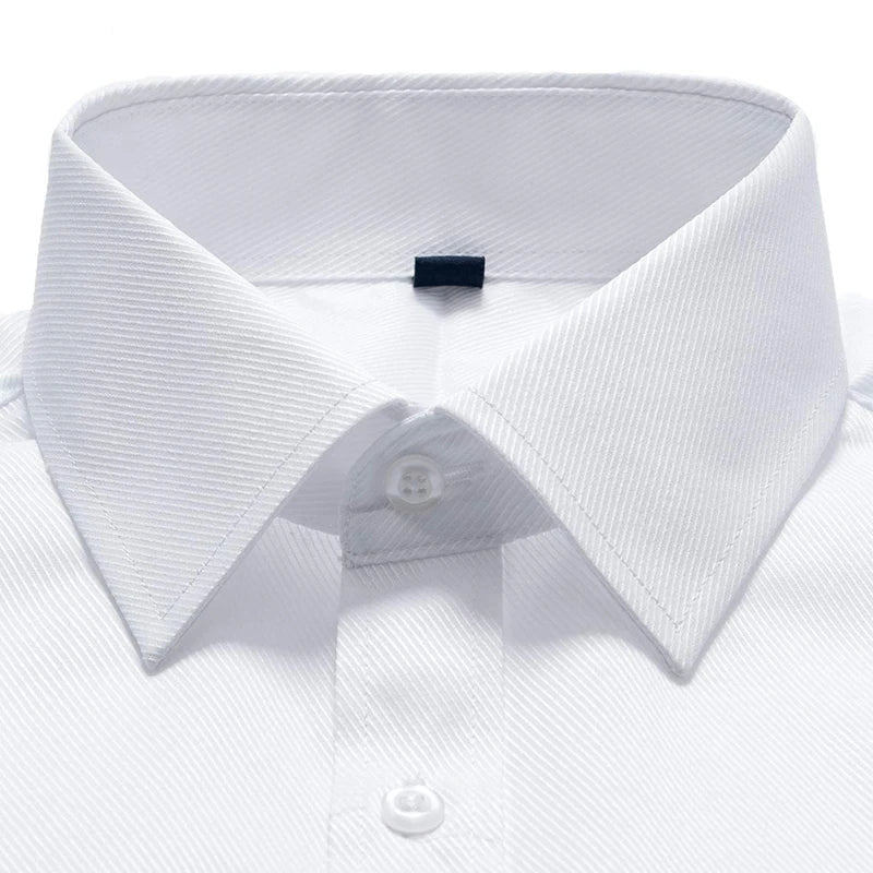 Close-up of French cuff detail on formal dress shirt showing double cuff construction for cufflinks