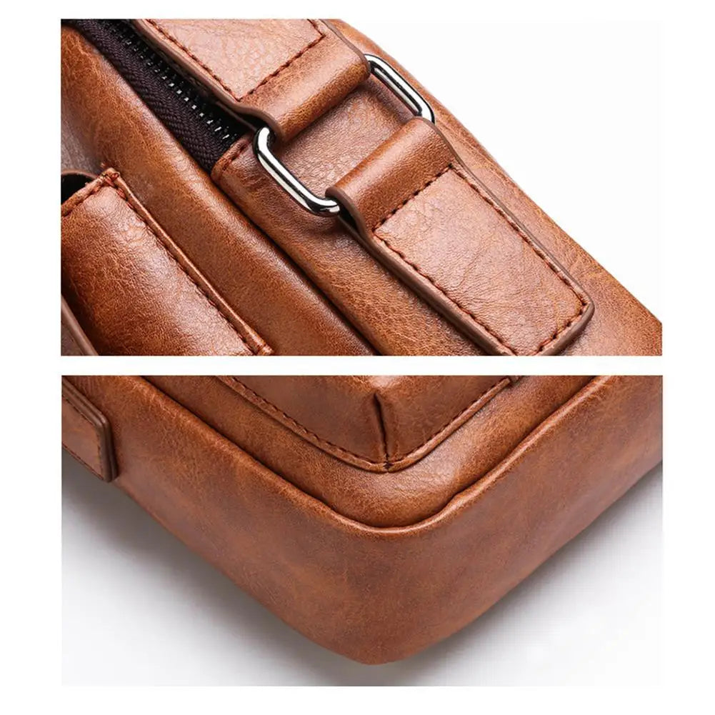 Detail of vintage finish PU leather showing rich texture and timeless appeal