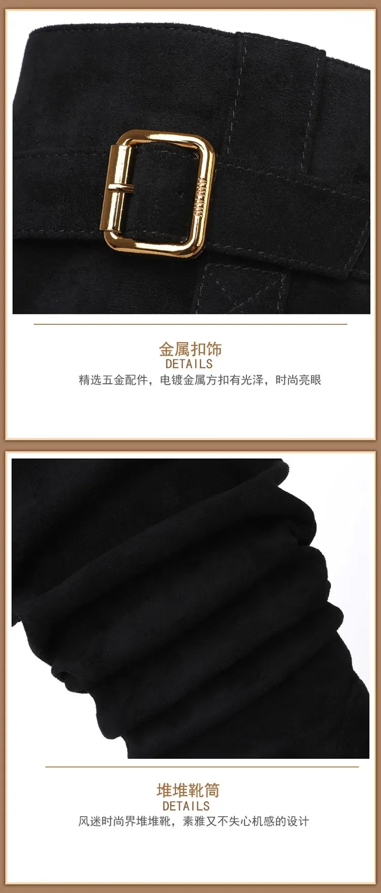 Women's waterproof suede boots with pleated detail and easy slip-on access