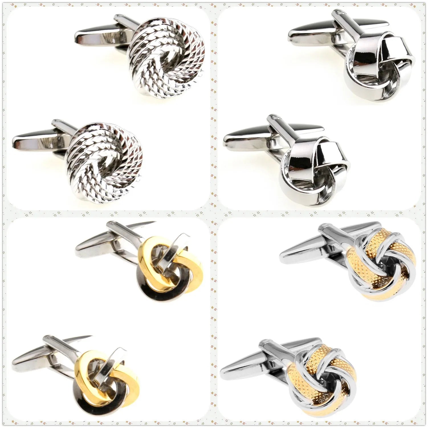 Close-up of TZG stainless steel cufflinks showcasing their elegant design.