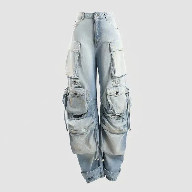 Back view of Rebel Spirit Wide-Leg Jeans, illustrating the flattering fit and durable design.
